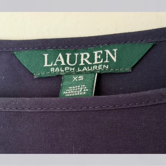 Lauren Ralph Lauren Navy Blouse with Eyelet Sleeves - Picture 4 of 4